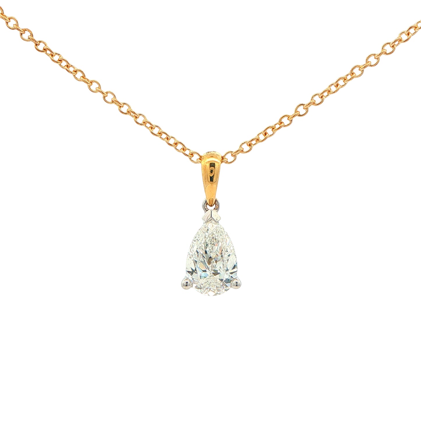 Pear Shaped Diamond Solitaire Pendant - 1.00cts Gardiner Brothers