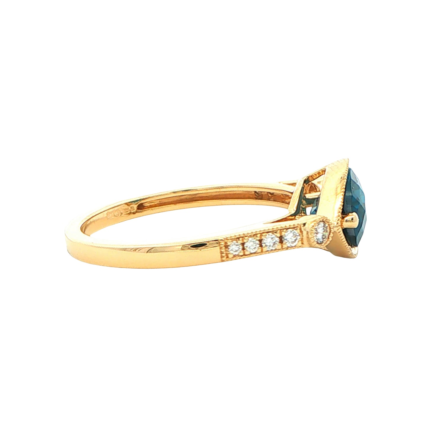 London Blue Topaz and Diamond Ring Gardiner Brothers