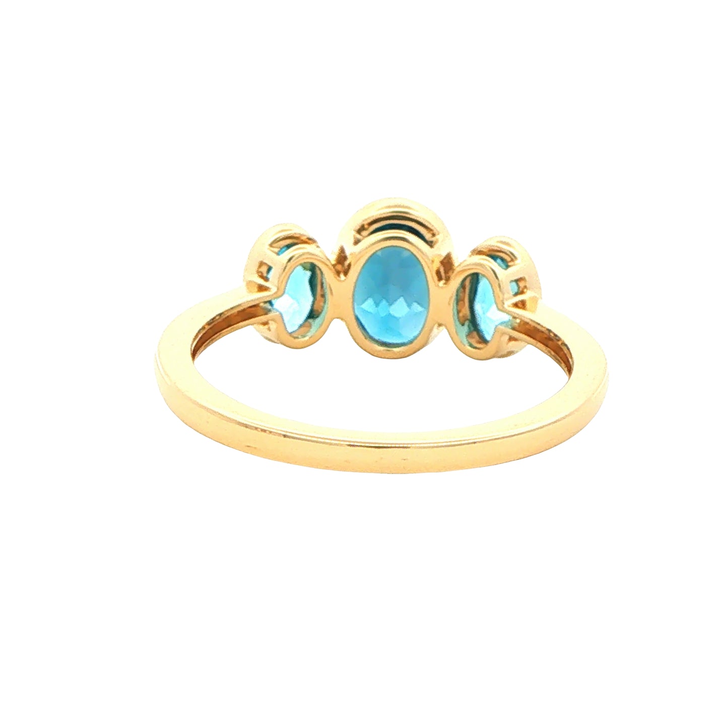 London Blue Topaz and Diamond 3 Stone Ring Gardiner Brothers