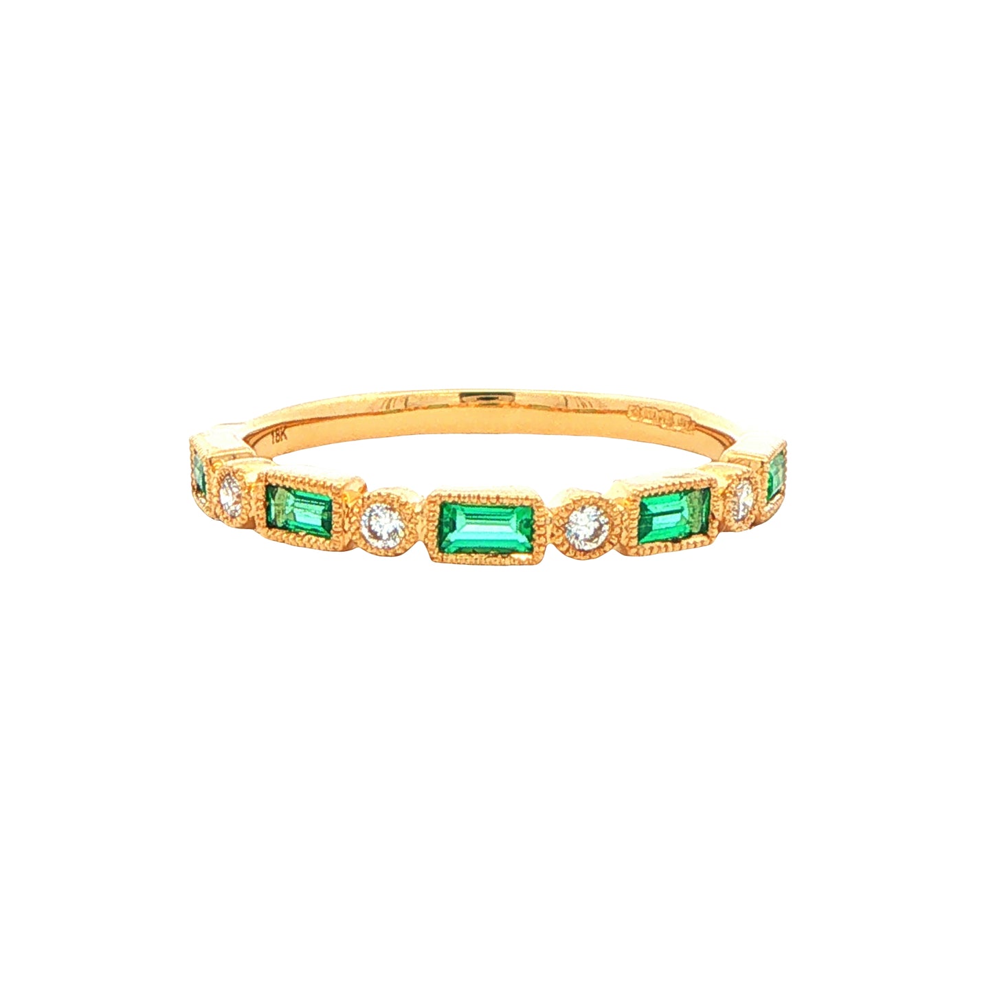 Emerald and Diamond Vintage Style Dress Ring Gardiner Brothers