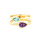 Pear Shaped Amethyst and Topaz 2 stone Ring Gardiner Brothers