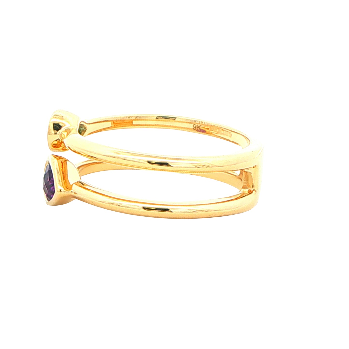 Pear Shaped Amethyst and Topaz 2 stone Ring Gardiner Brothers