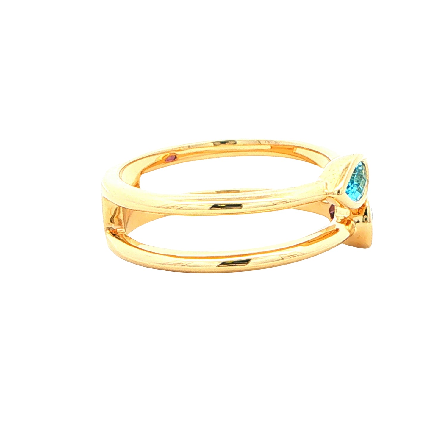 Pear Shaped Amethyst and Topaz 2 stone Ring Gardiner Brothers