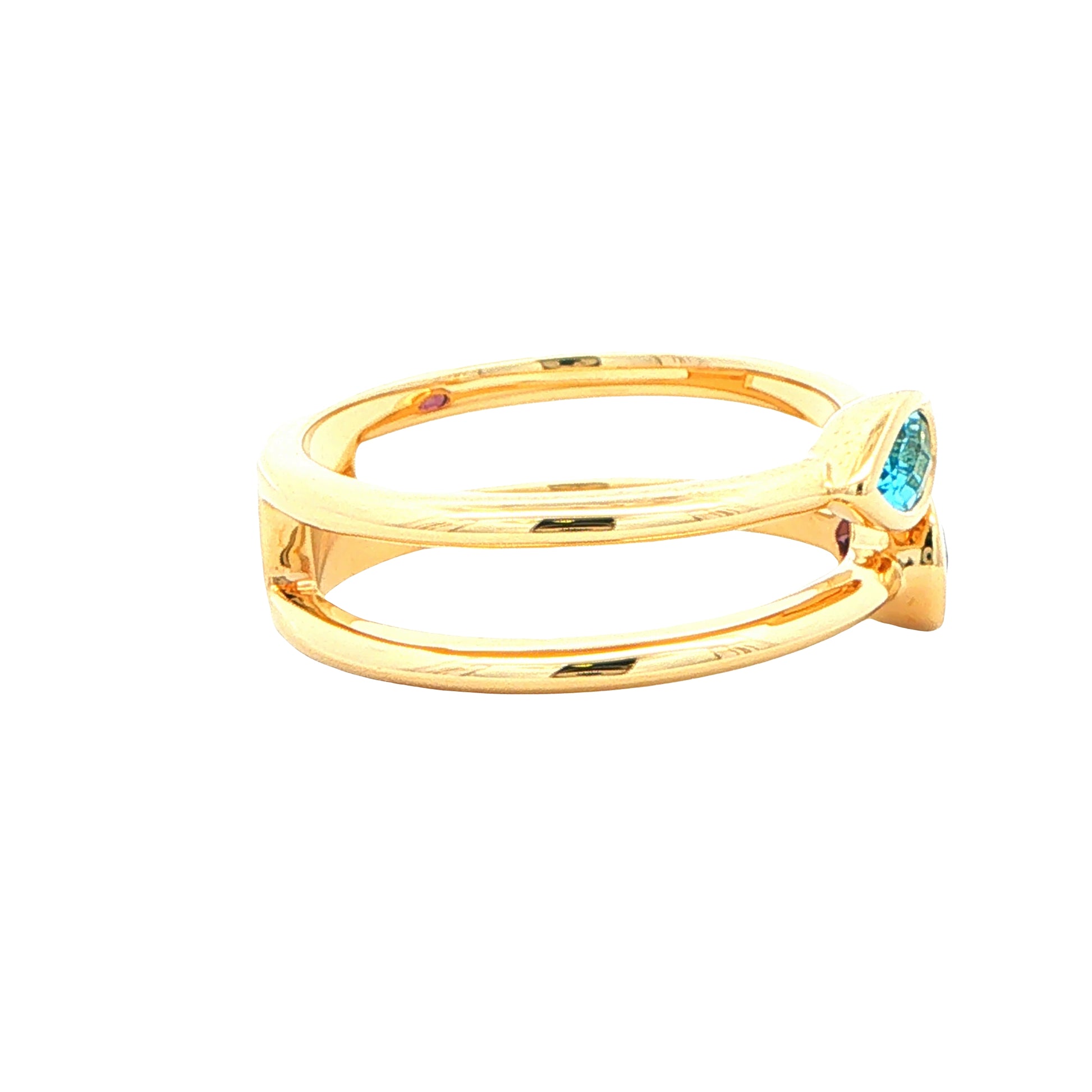 Pear Shaped Amethyst and Topaz 2 stone Ring Gardiner Brothers