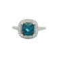 London Blue Topaz and Diamond halo Style Ring Gardiner Brothers