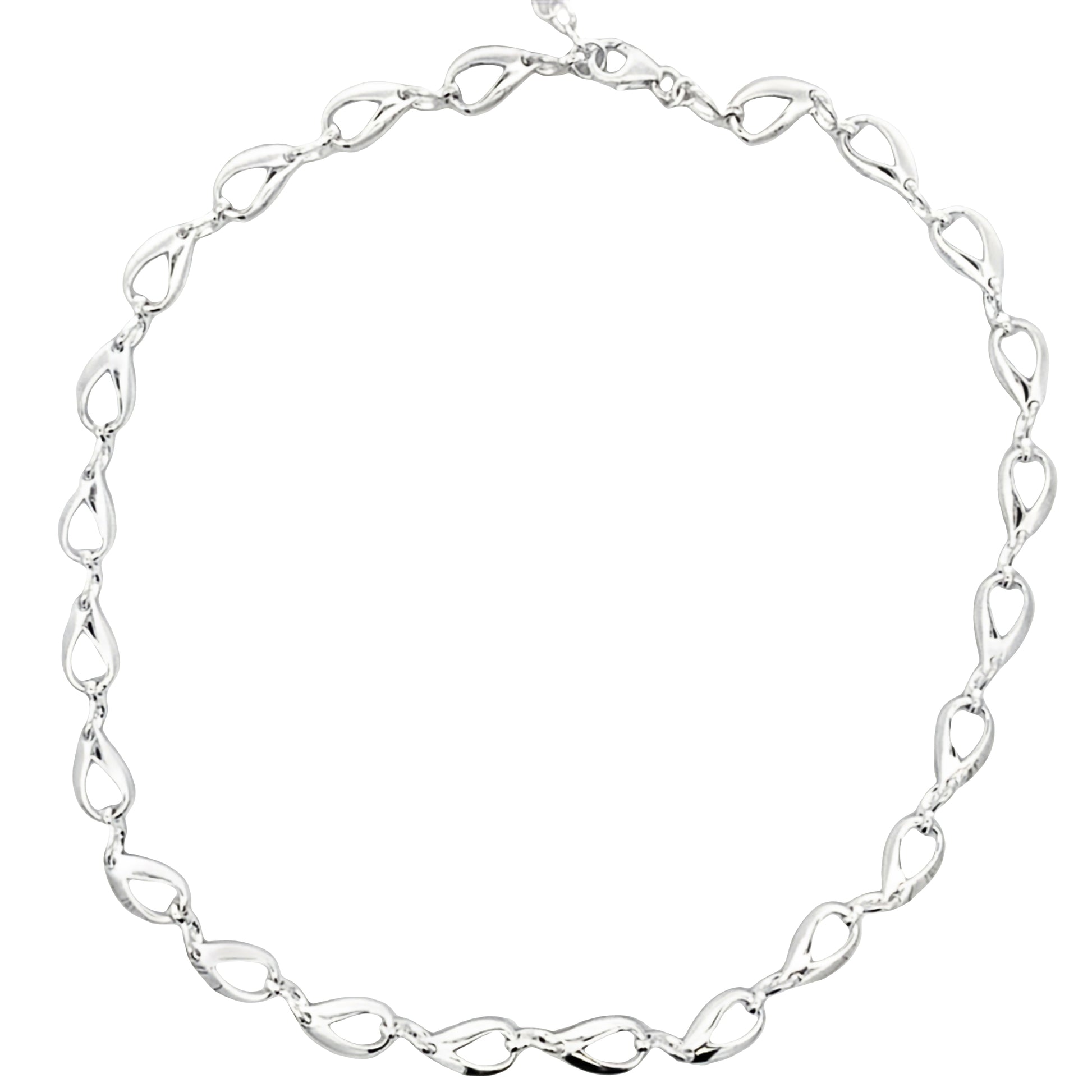 Silver Open TearDrop Link Necklace Gardiner Brothers