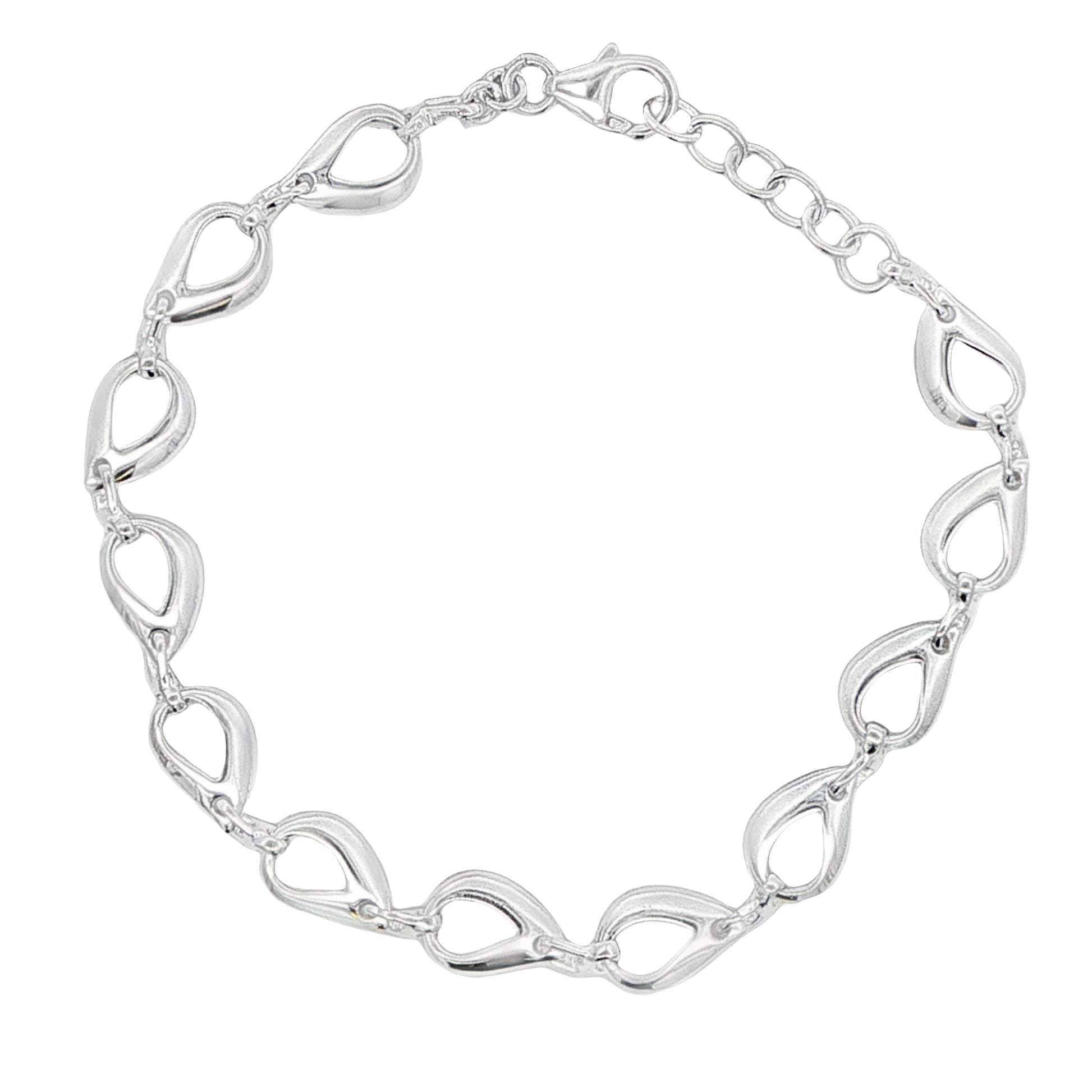 Silver Open TearDrop Link Bracelet Gardiner Brothers
