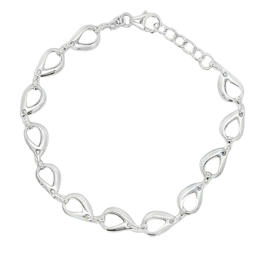 Silver Open TearDrop Link Bracelet Gardiner Brothers
