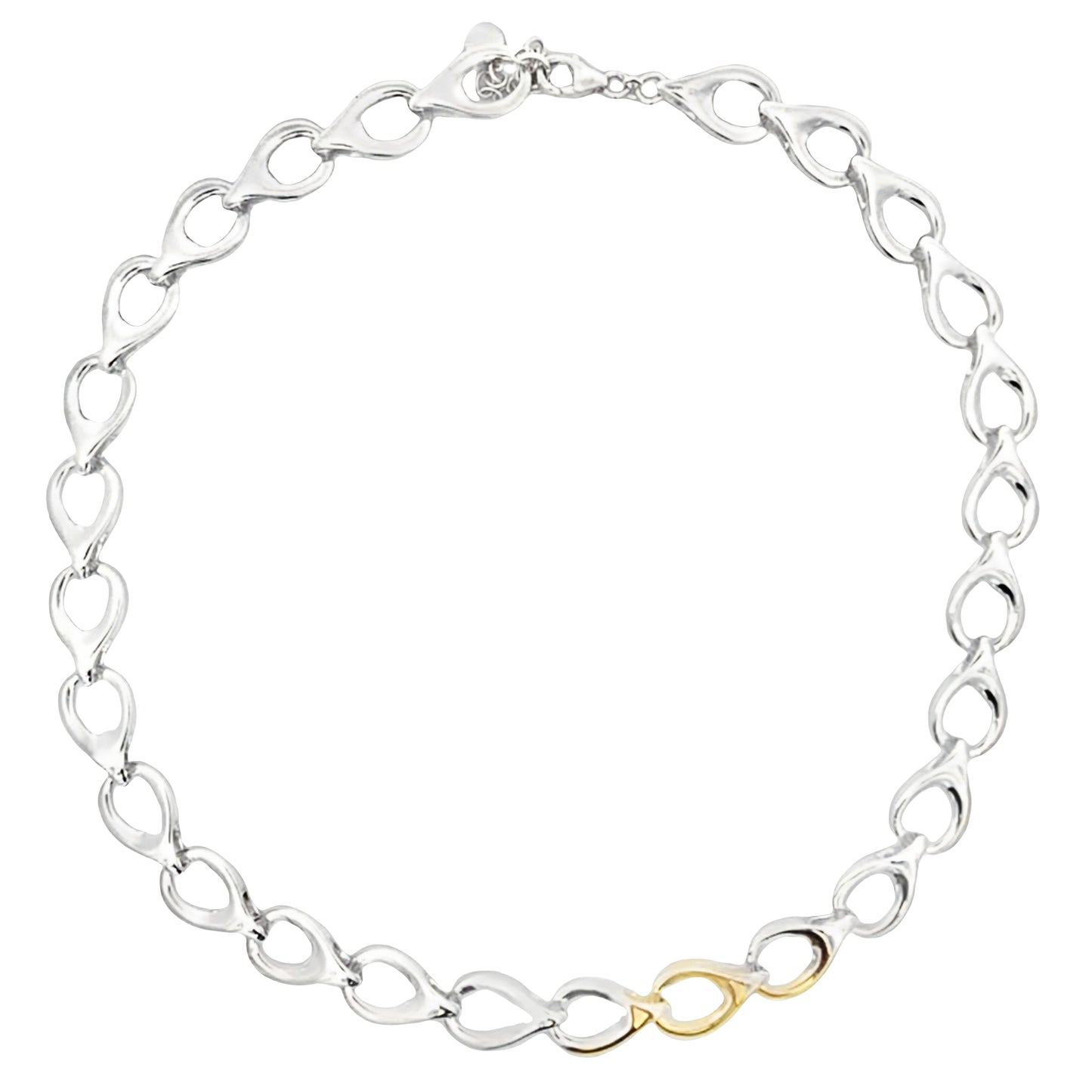 Silver Open TearDrop Link Necklace Gardiner Brothers