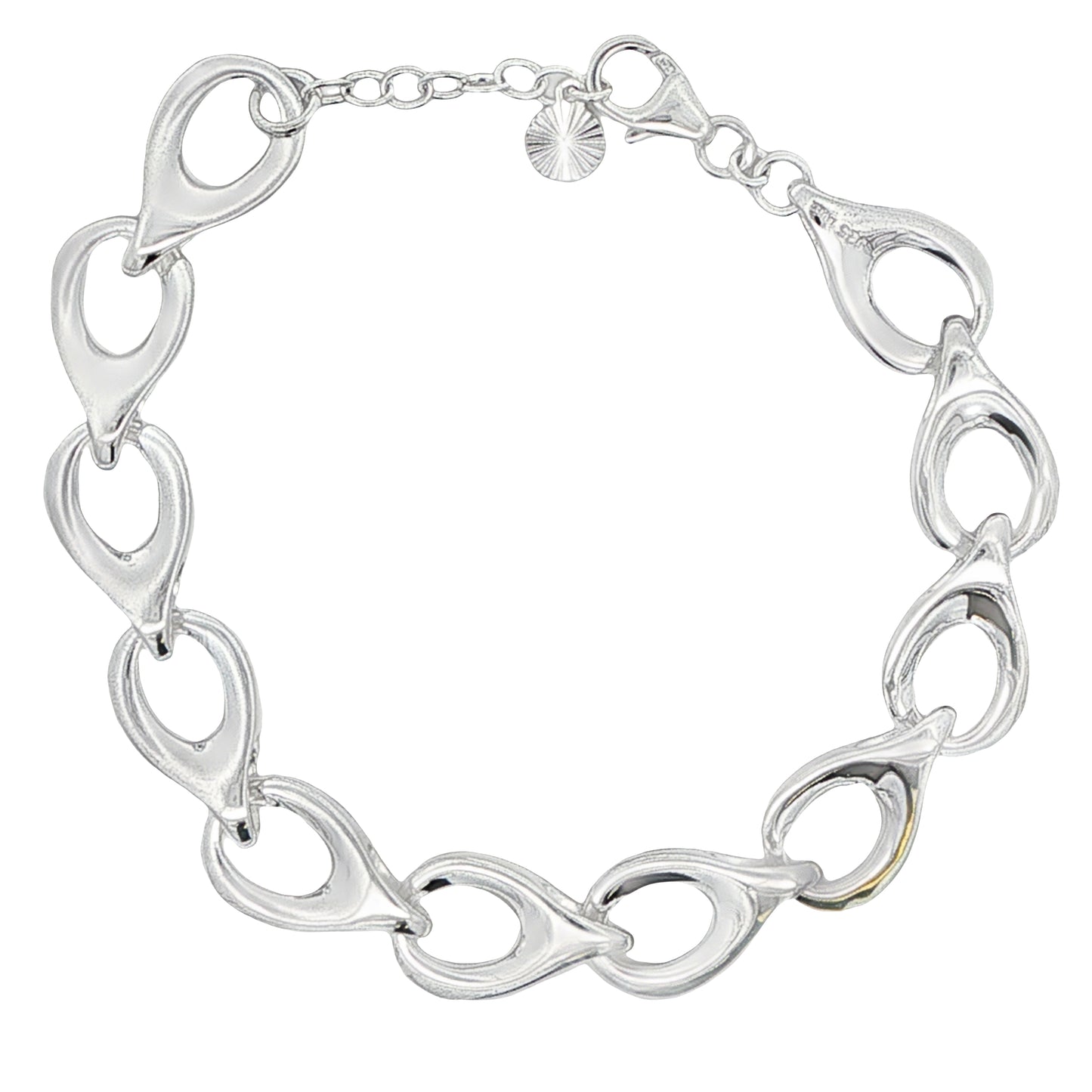 Silver Open TearDrop Link Bracelet Gardiner Brothers