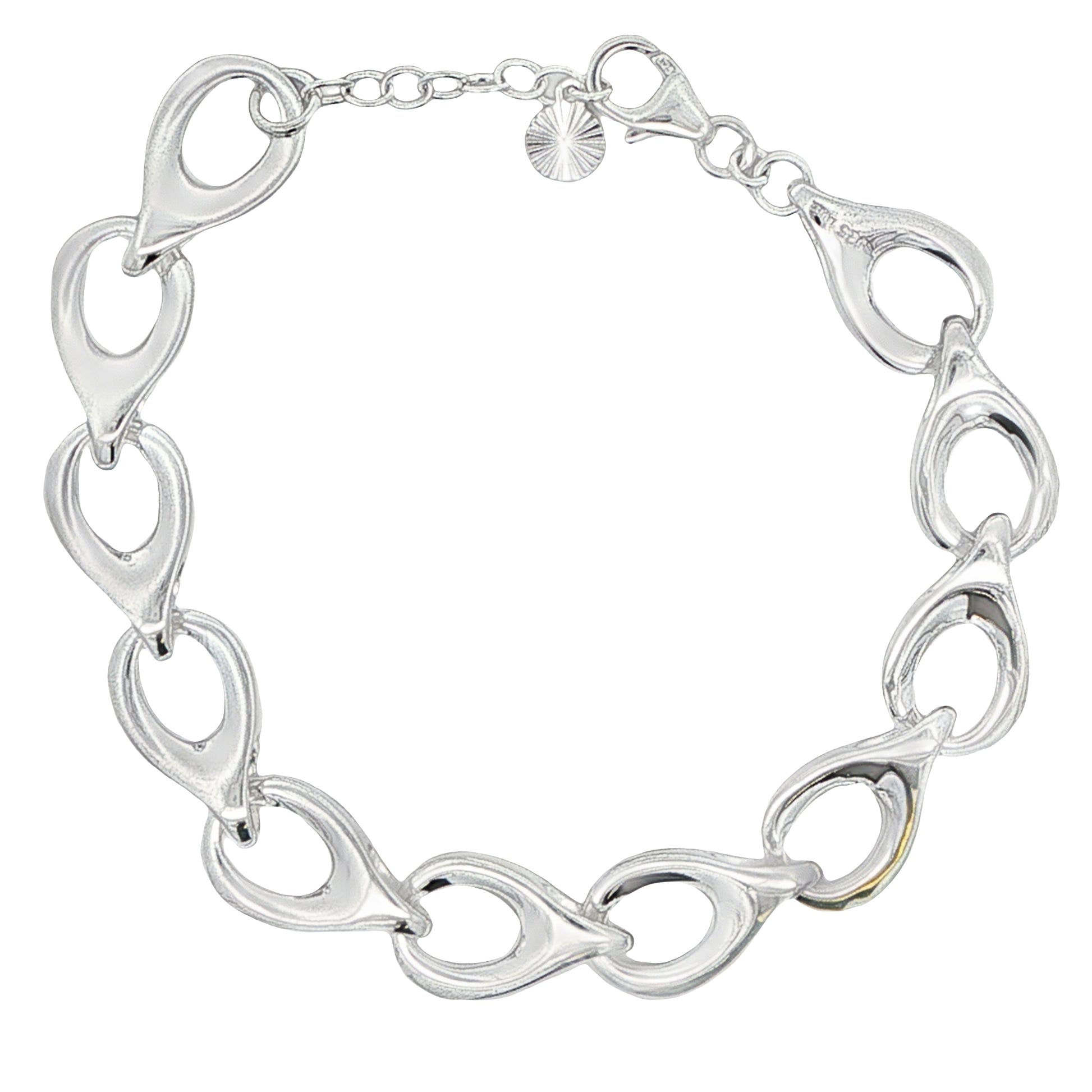 Silver Open TearDrop Link Bracelet Gardiner Brothers