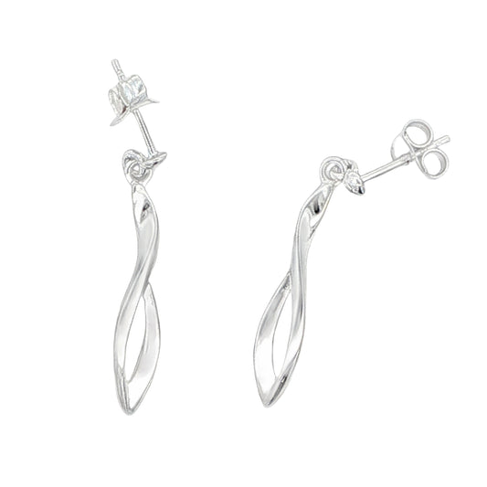 Silver Fancy Tulip Drop Earrings Gardiner Brothers