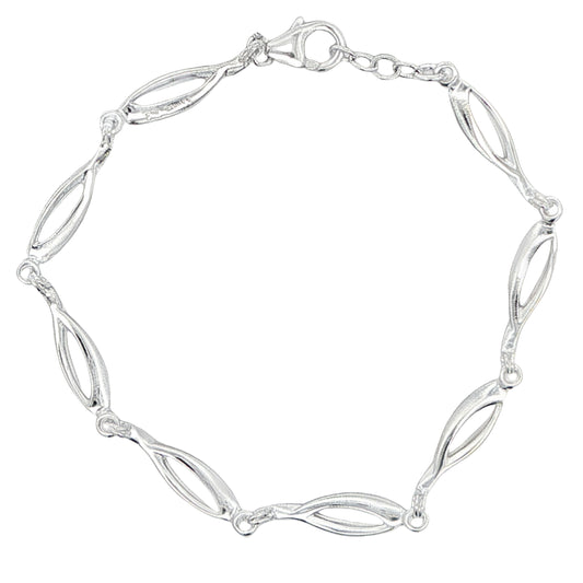 Silver Fancy Tulip Link Bracelet Gardiner Brothers