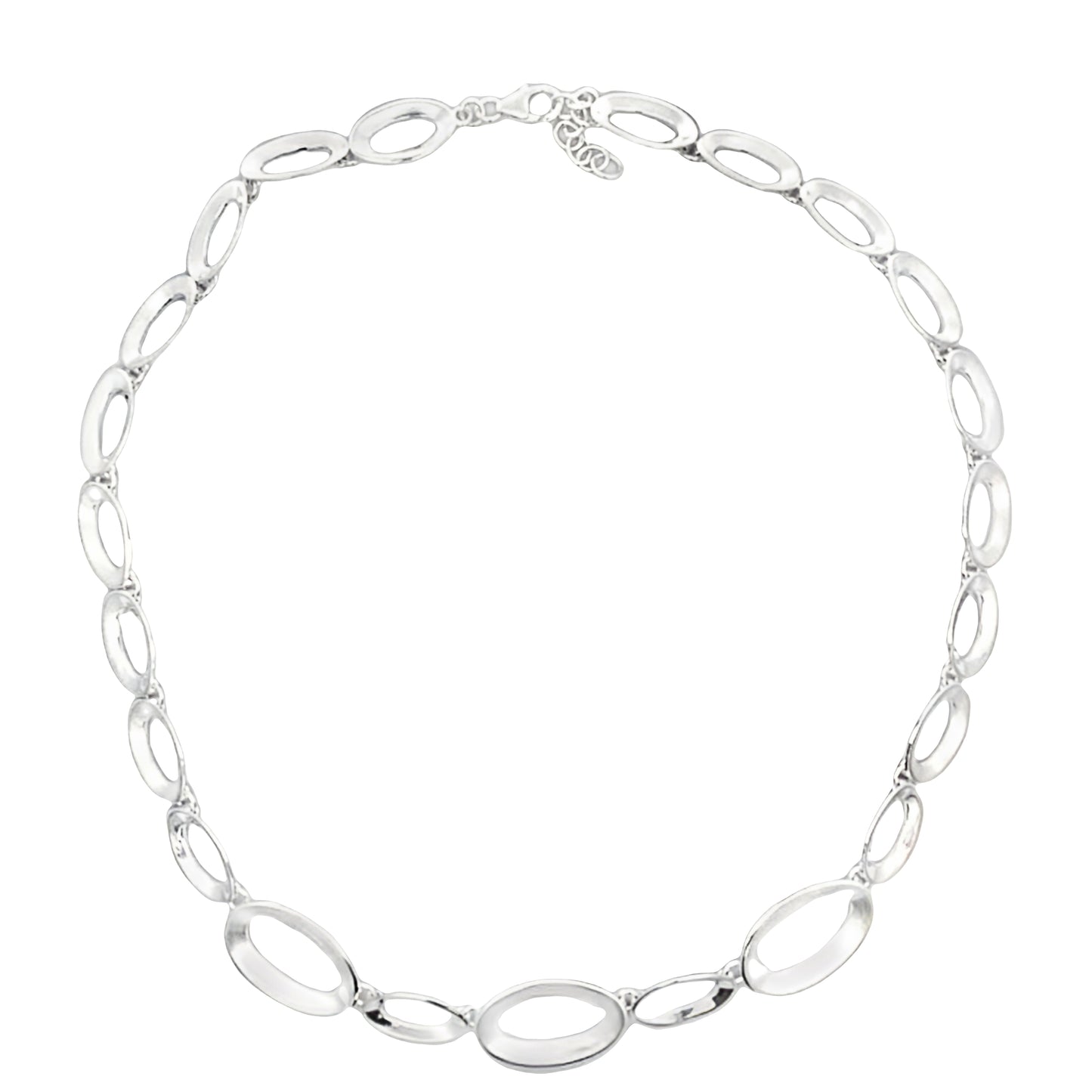 Silver Graduated Oval Link Necklace Gardiner Brothers