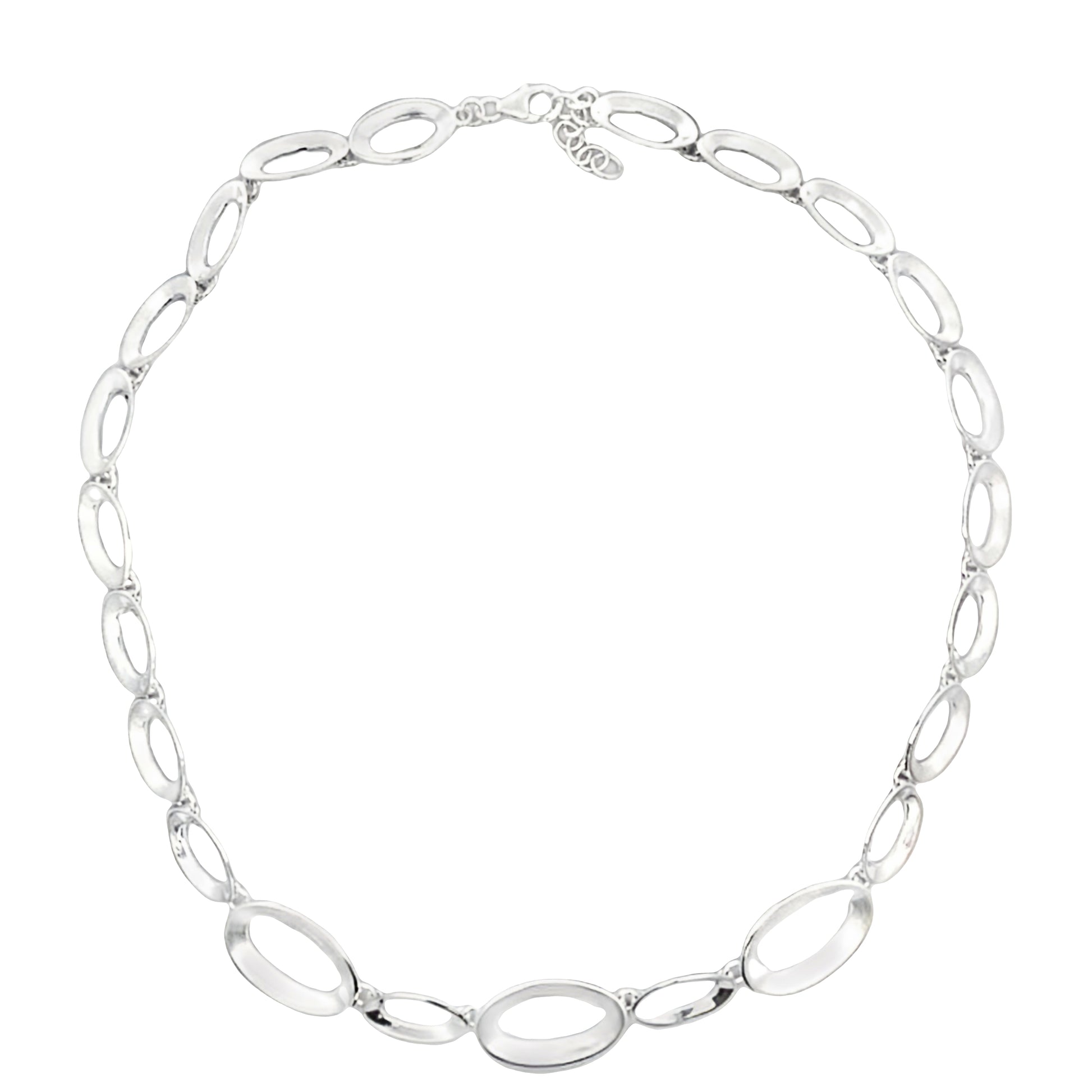 Silver Graduated Oval Link Necklace Gardiner Brothers