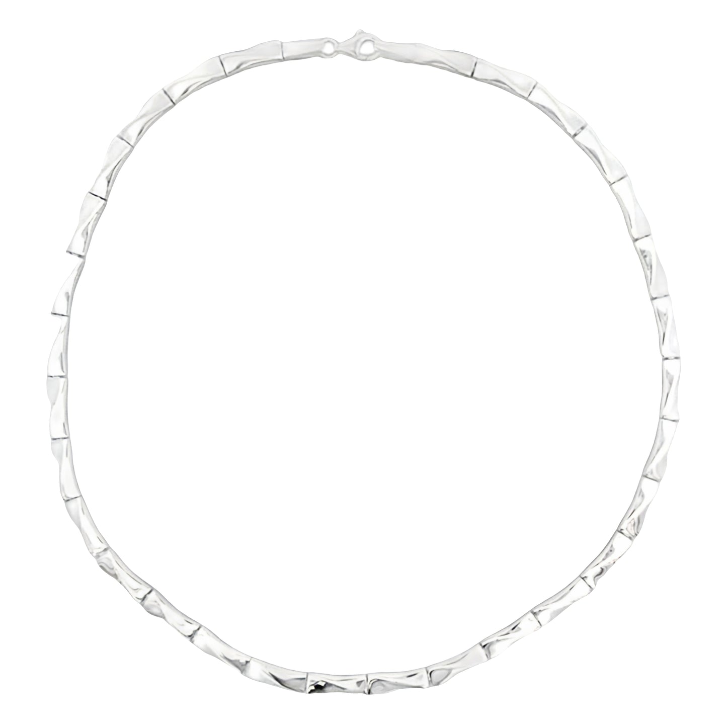 Silver Polished Brick Link Necklace Gardiner Brothers