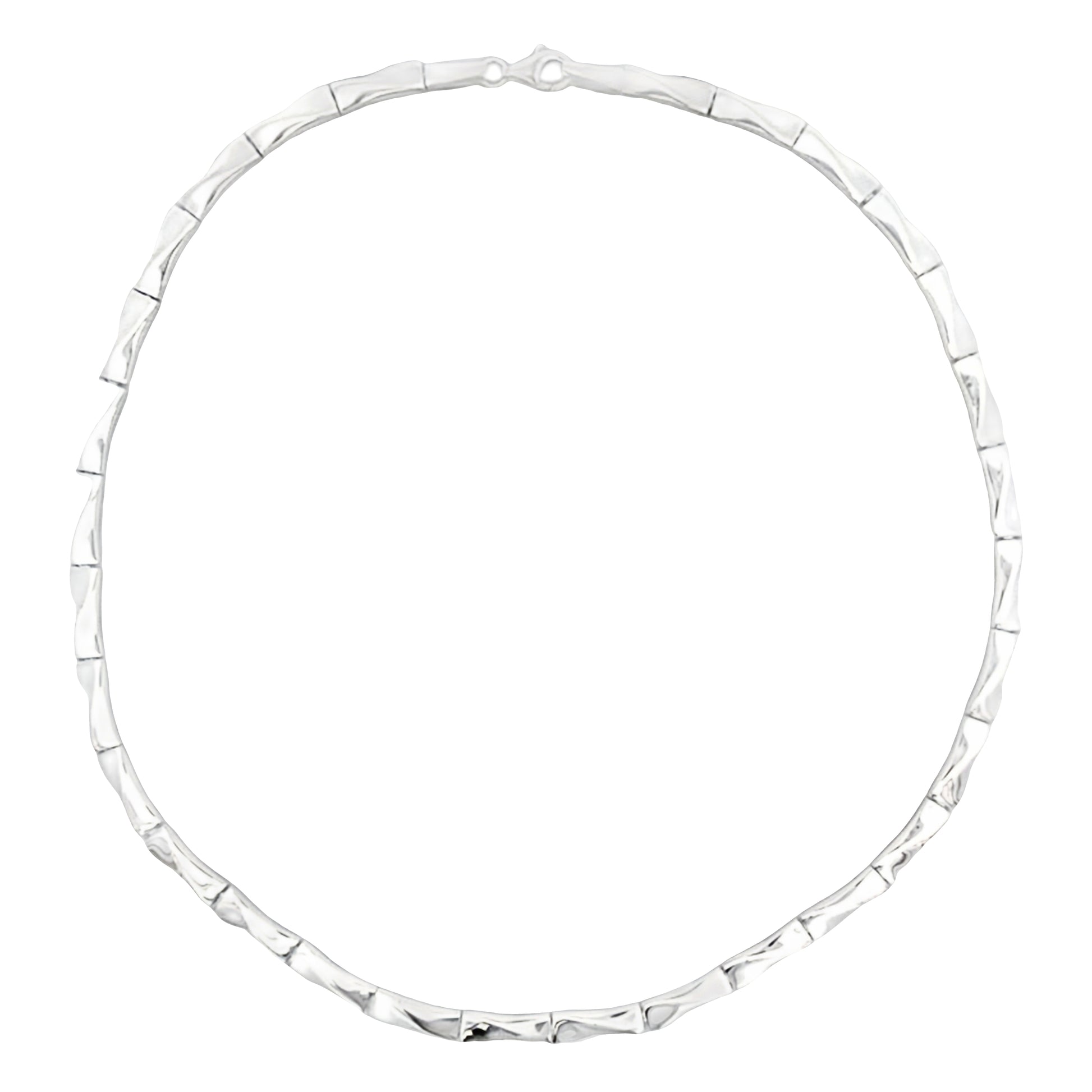 Silver Polished Brick Link Necklace Gardiner Brothers