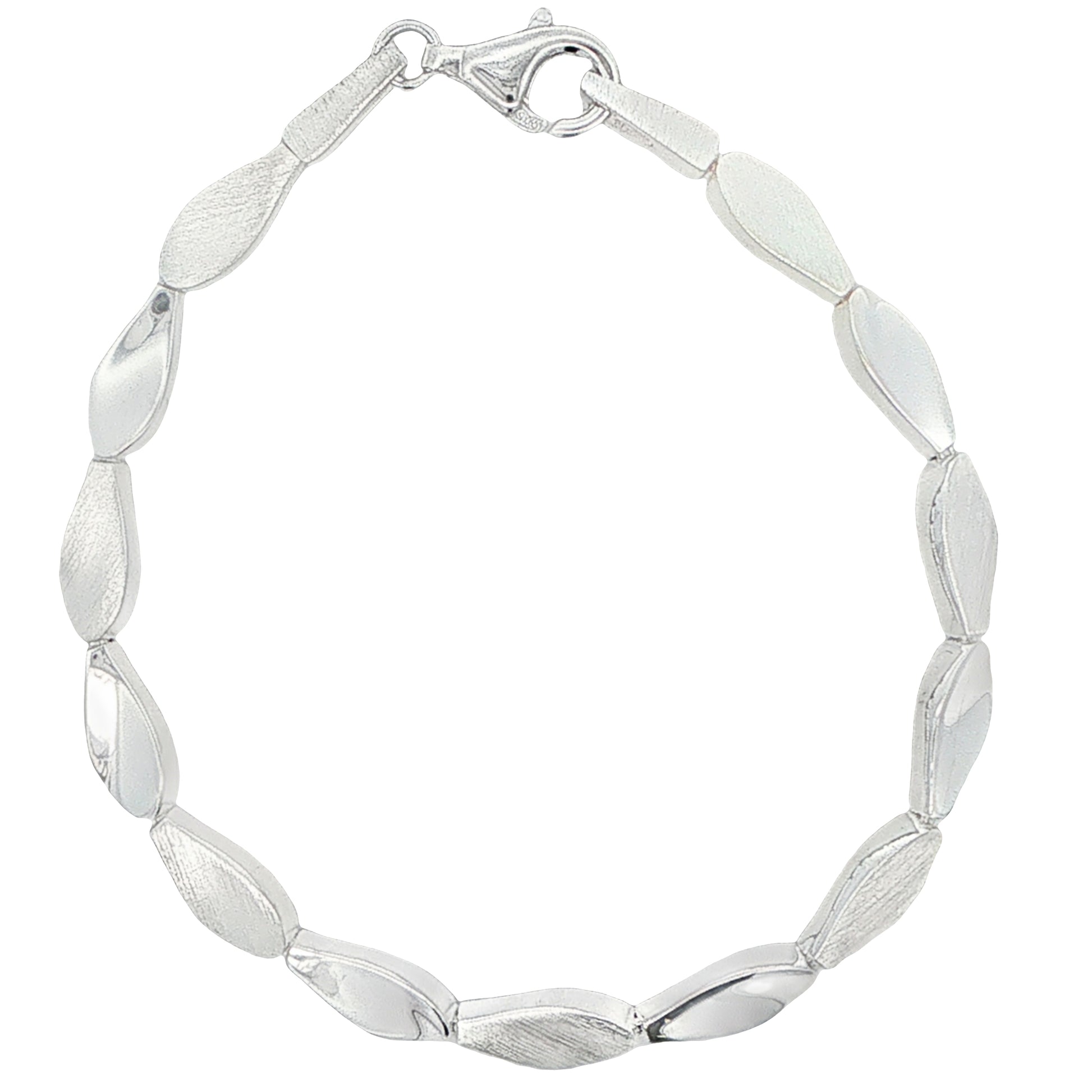 Silver Solid TearDrop Link Bracelet Gardiner Brothers