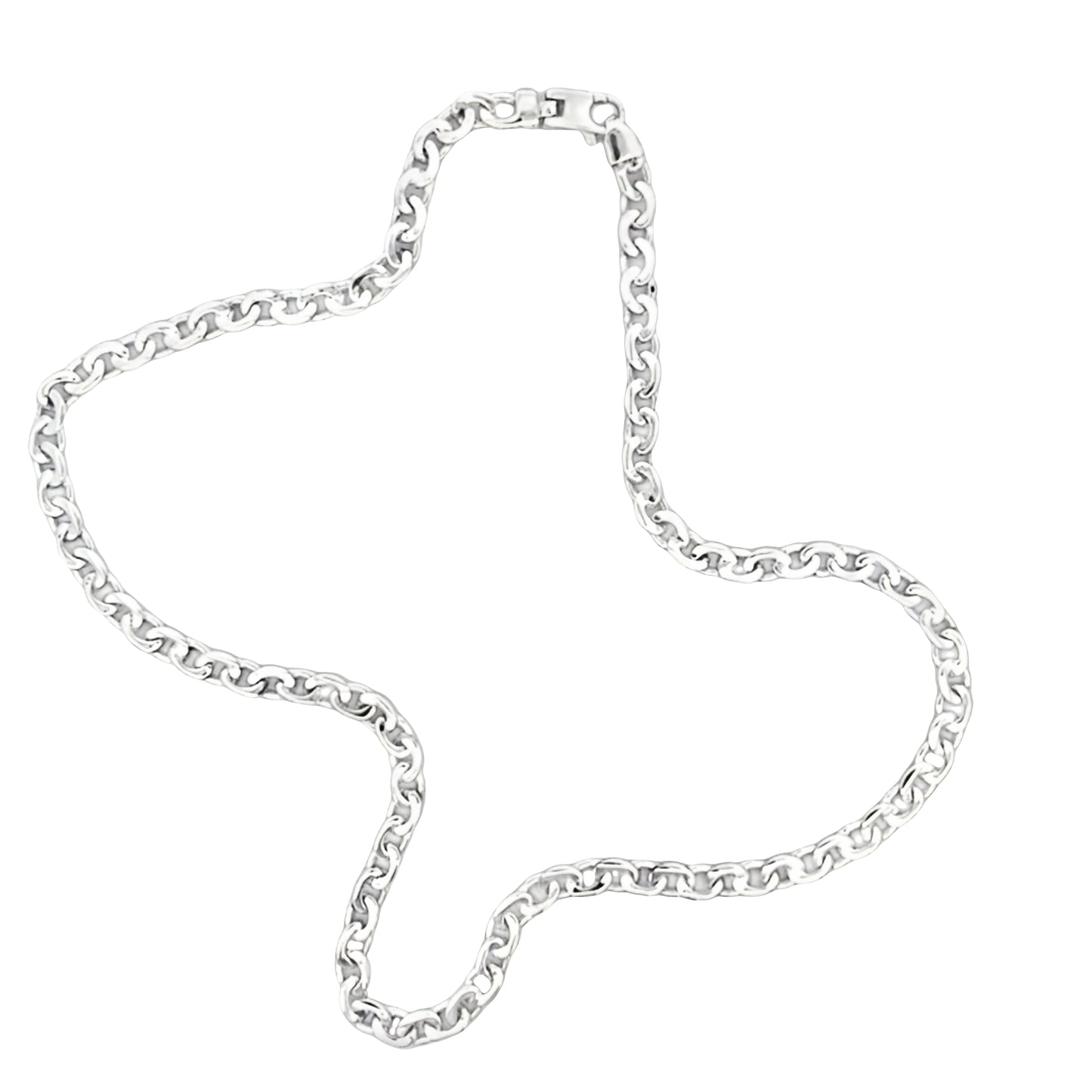 Silver Polished Curb Link Necklace Gardiner Brothers