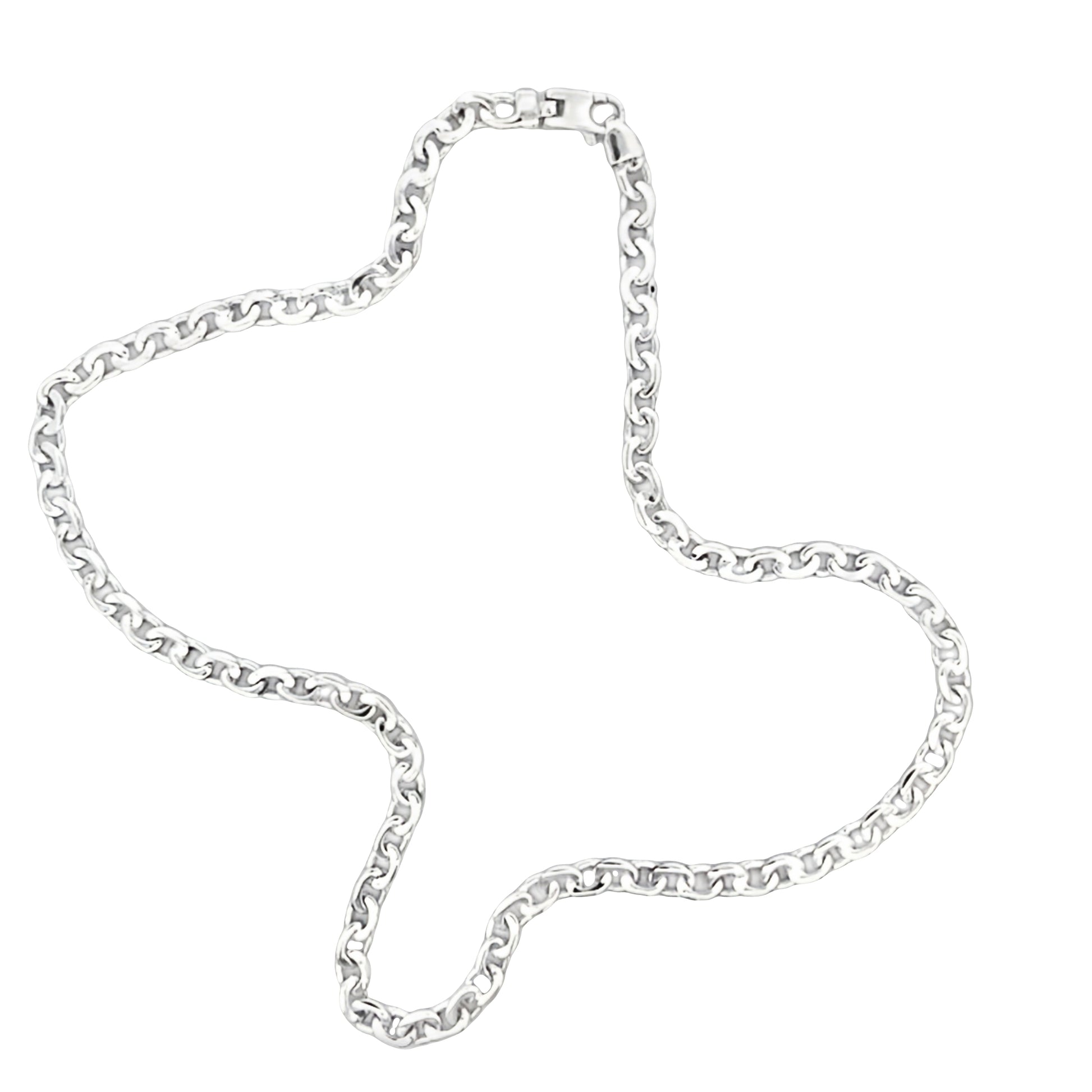 Silver Polished Curb Link Necklace Gardiner Brothers