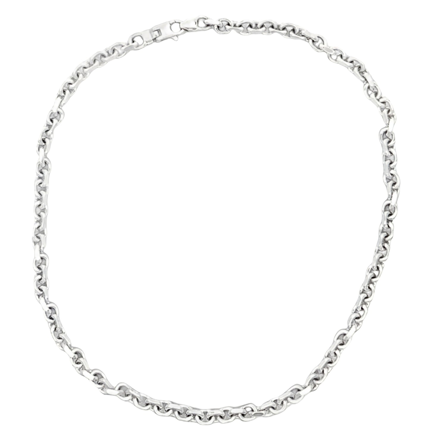 Silver Polished Belcher Link Necklace Gardiner Brothers