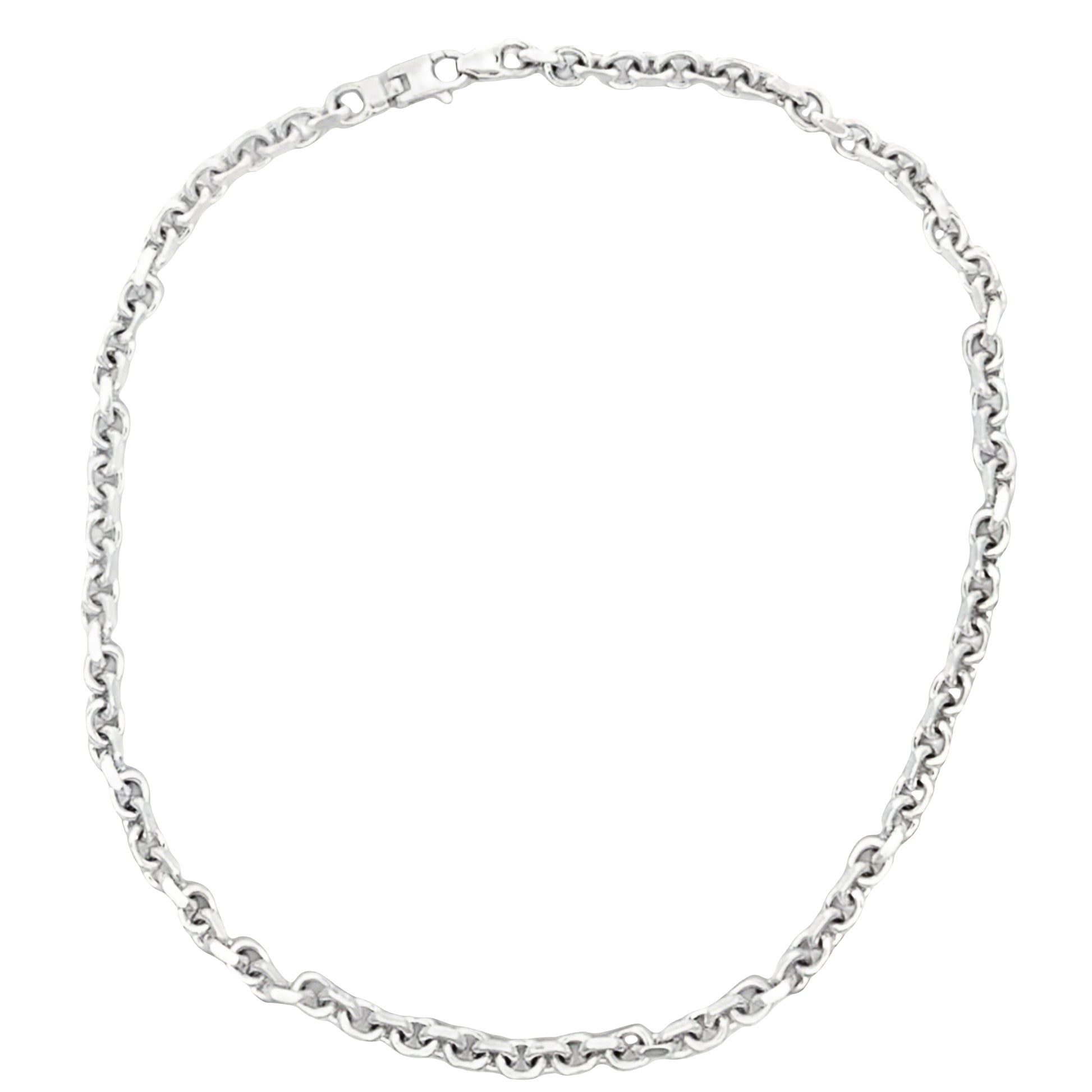 Silver Polished Belcher Link Necklace Gardiner Brothers