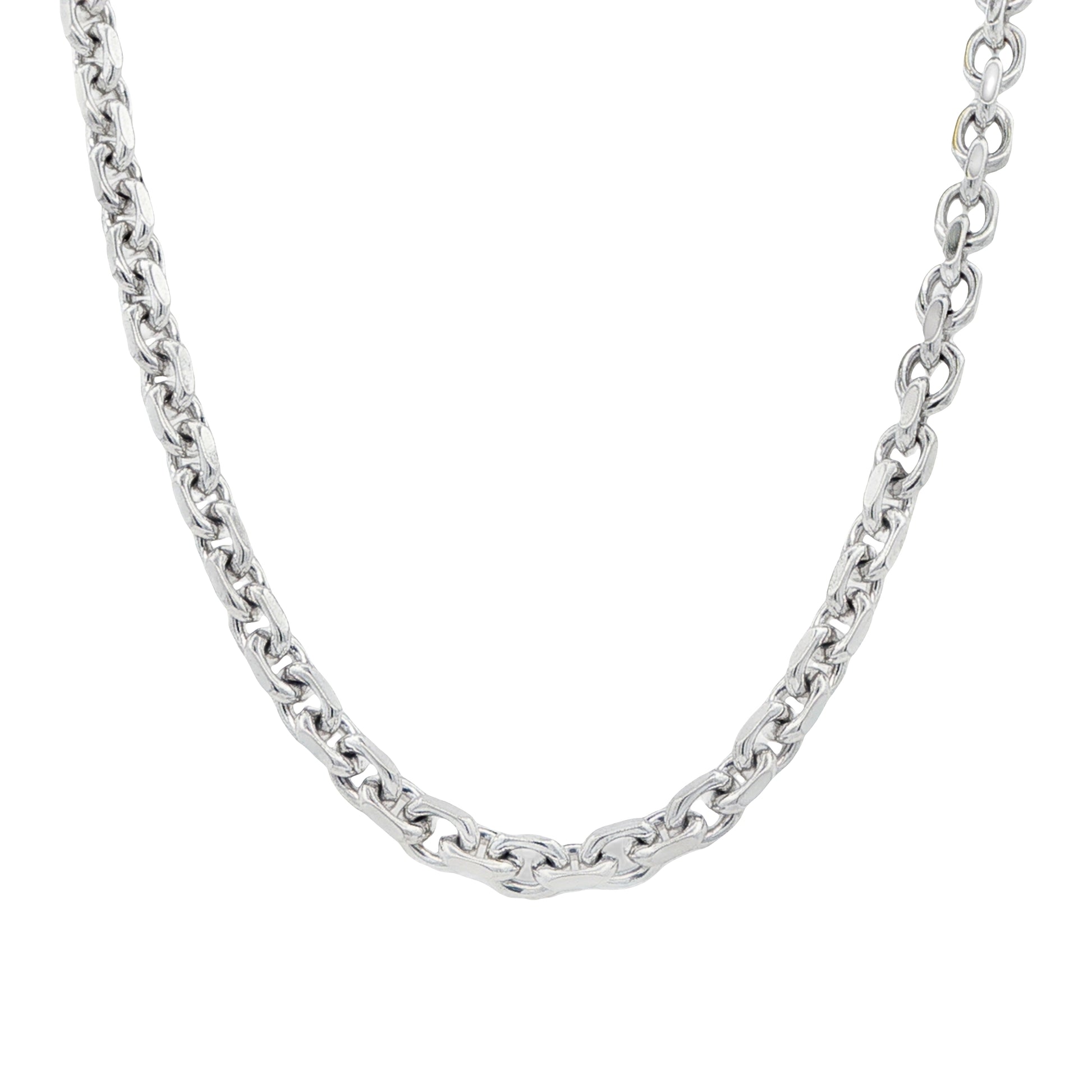 Silver Polished Belcher Link Necklace Gardiner Brothers