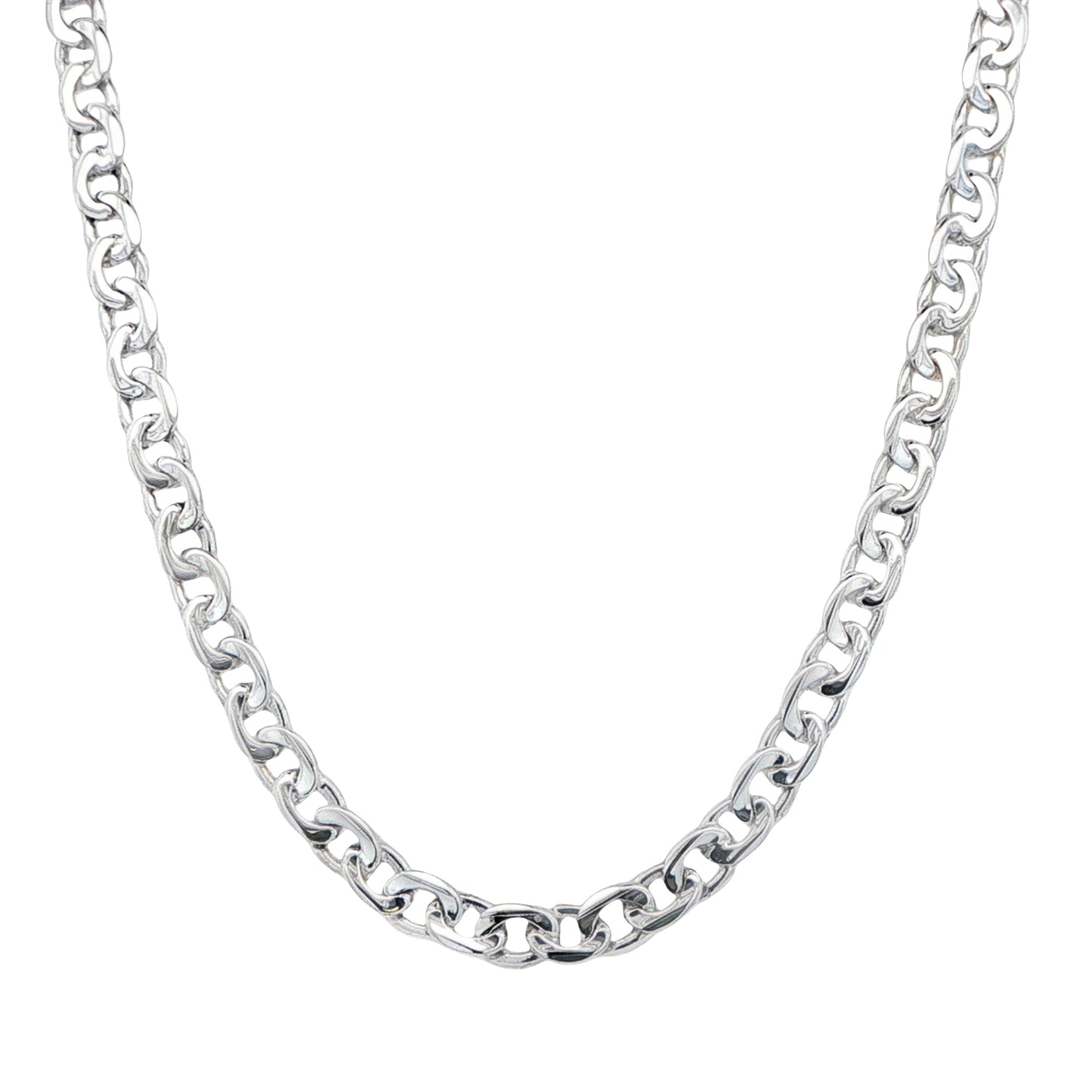 Silver Polished Curb Link Necklace Gardiner Brothers