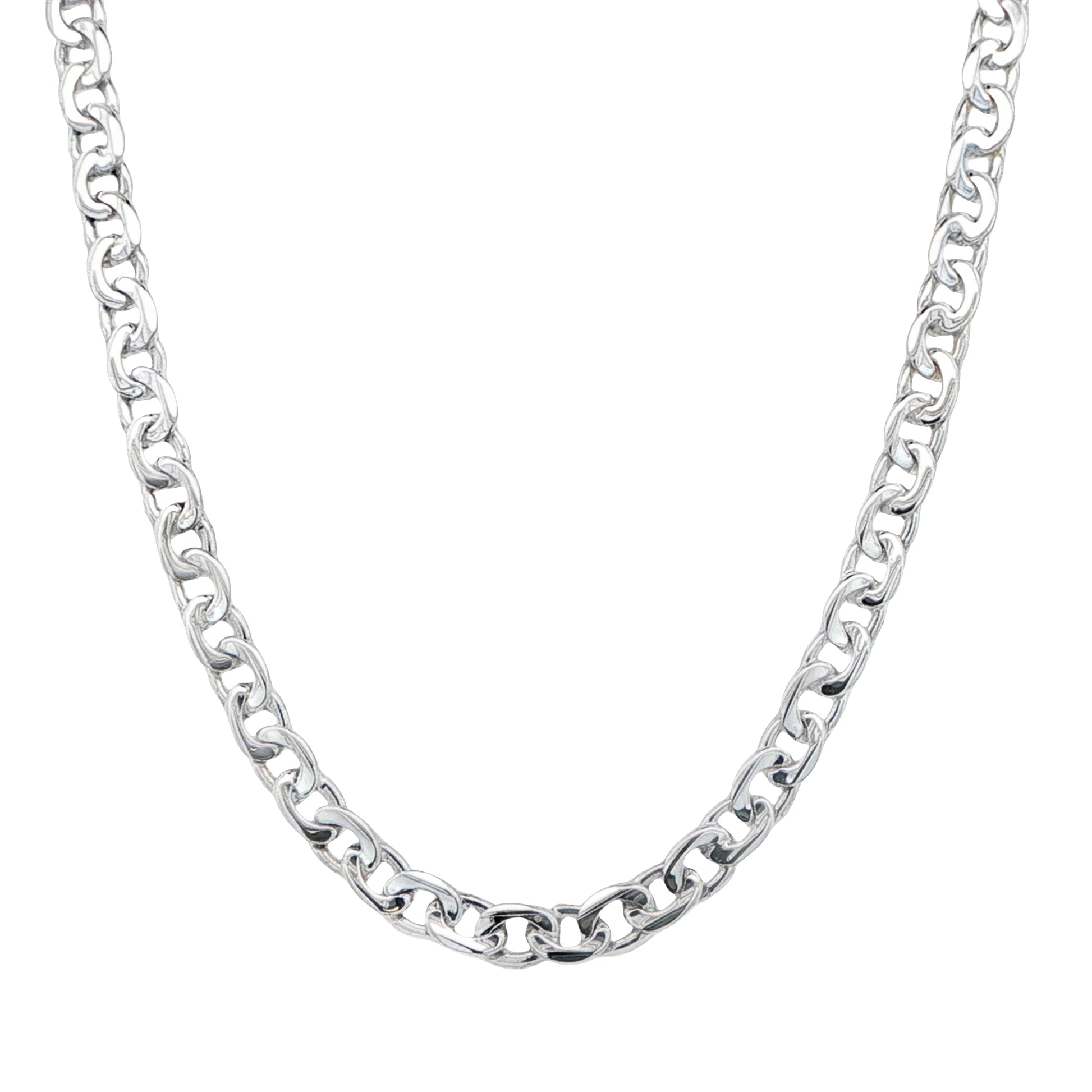 Silver Polished Curb Link Necklace Gardiner Brothers