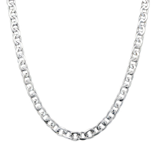 Silver Polished Curb Link Necklace Gardiner Brothers