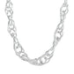 Silver 'Diamond Shape' Byzantine Link Necklace with Magnetic Clasp Gardiner Brothers