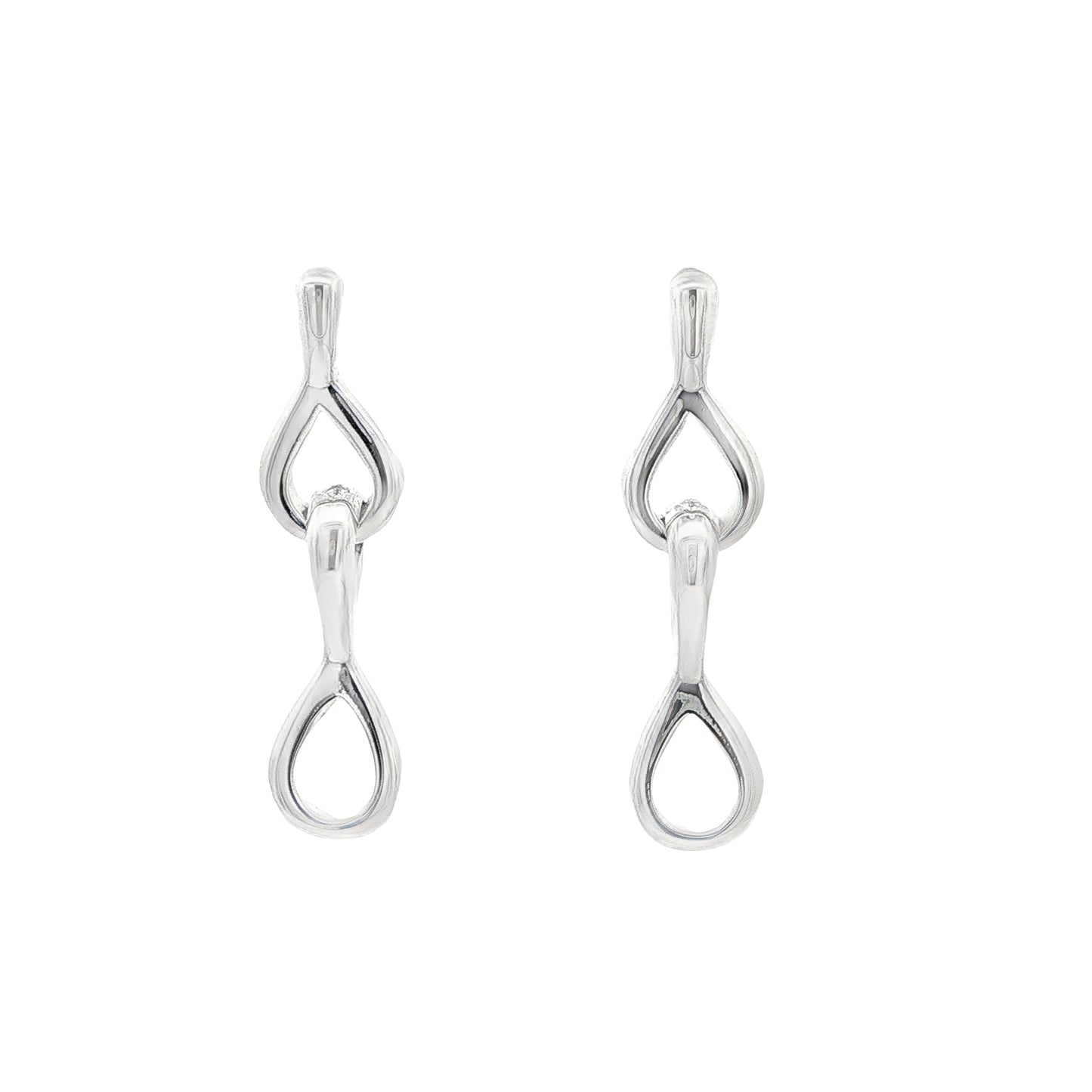 Silver Figure of 8 Drop Style Earrings Gardiner Brothers
