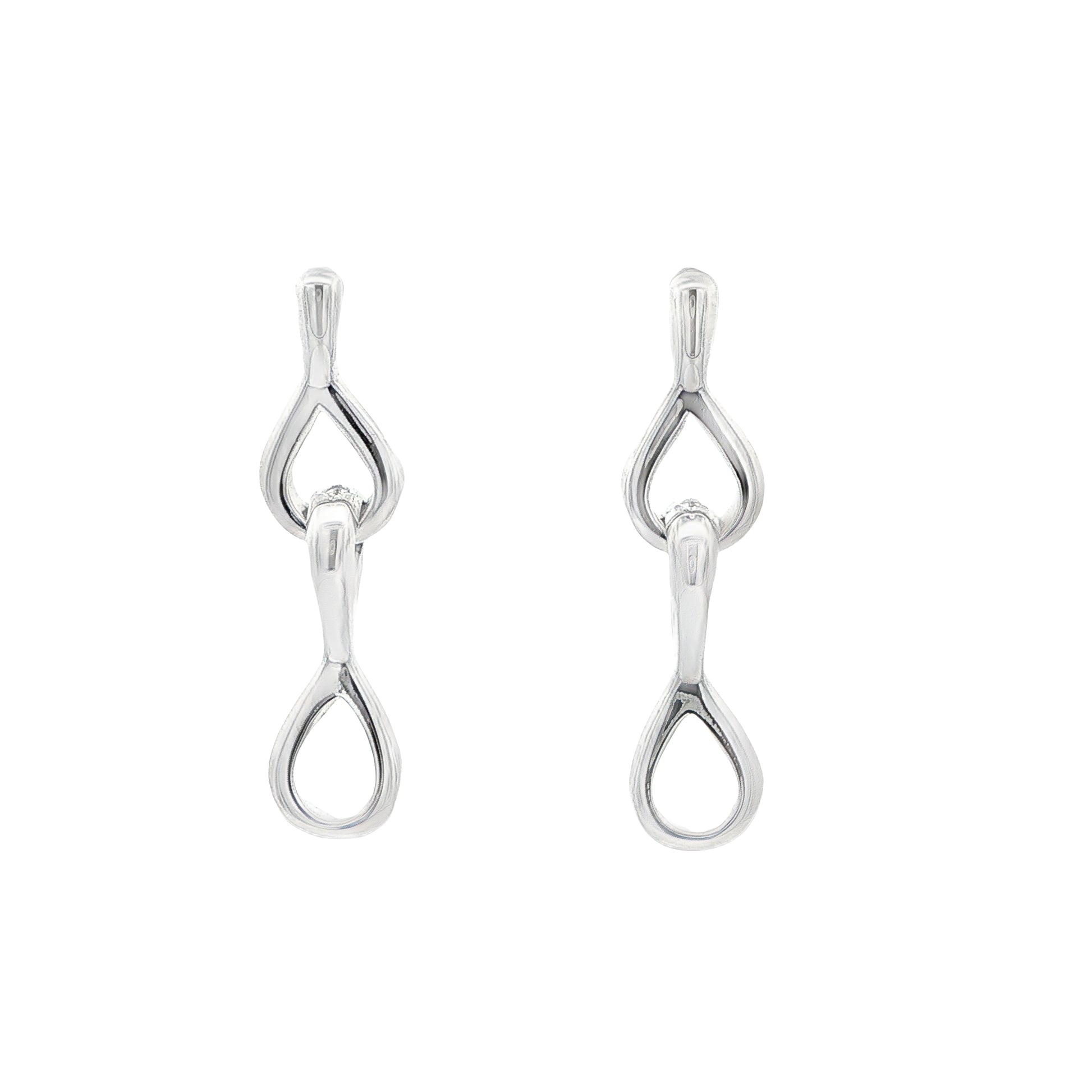 Silver Figure of 8 Drop Style Earrings Gardiner Brothers