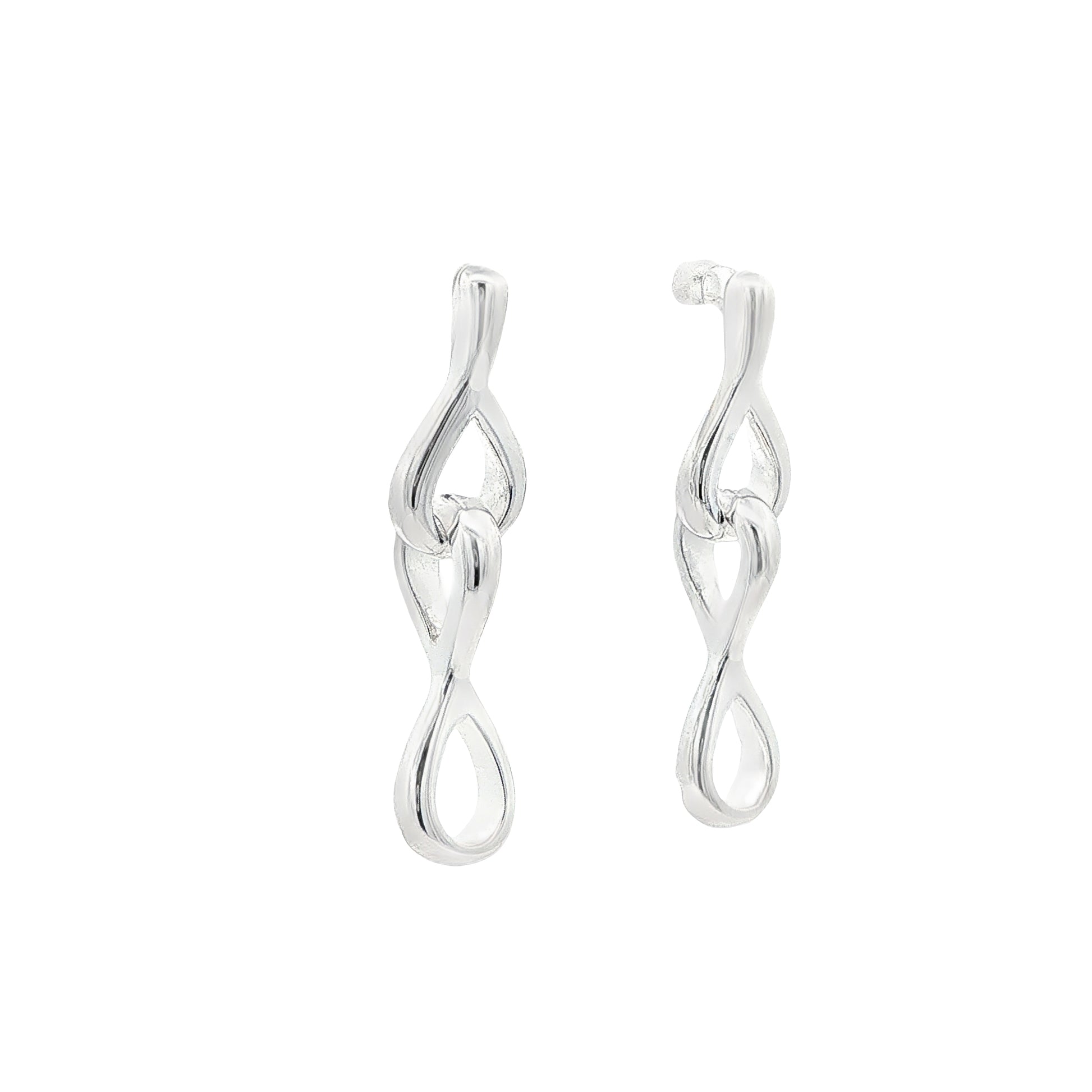 Silver Figure of 8 Drop Style Earrings Gardiner Brothers