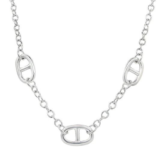 Silver Marine Station Link Necklace Gardiner Brothers