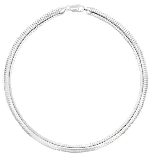Silver 8mm Omega Link Collar Necklace Gardiner Brothers