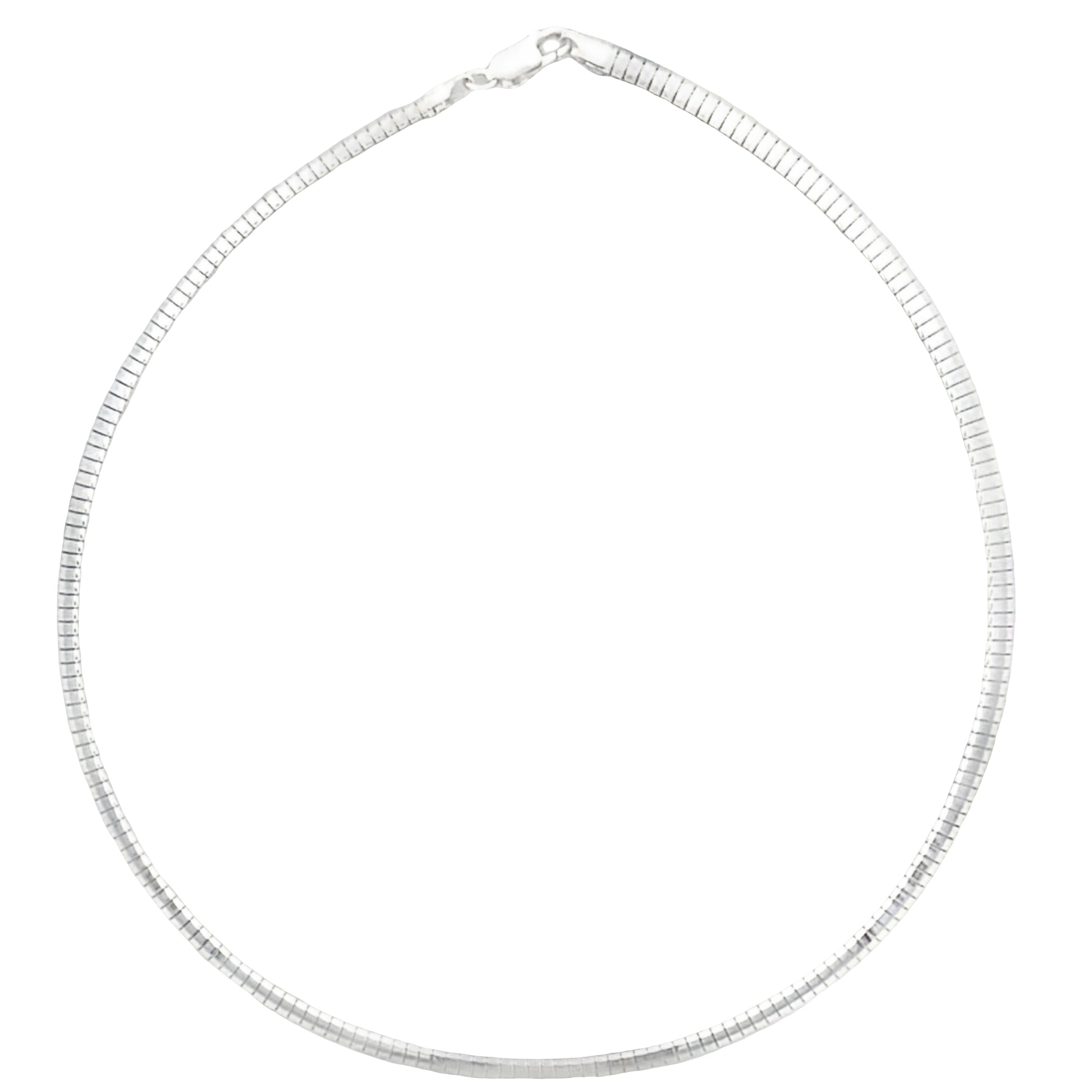 Silver 6mm Omega Link Collar Necklace Gardiner Brothers