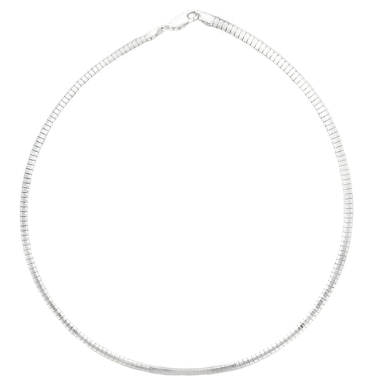 Silver 6mm Omega Link Collar Necklace Gardiner Brothers