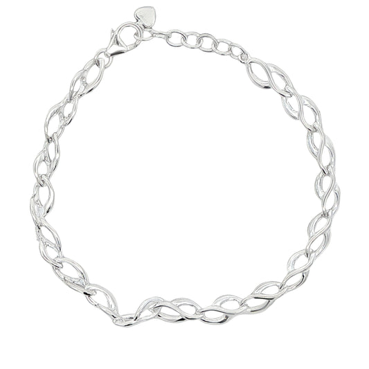 Silver Fancy Figure of 8 Link Bracelet Gardiner Brothers