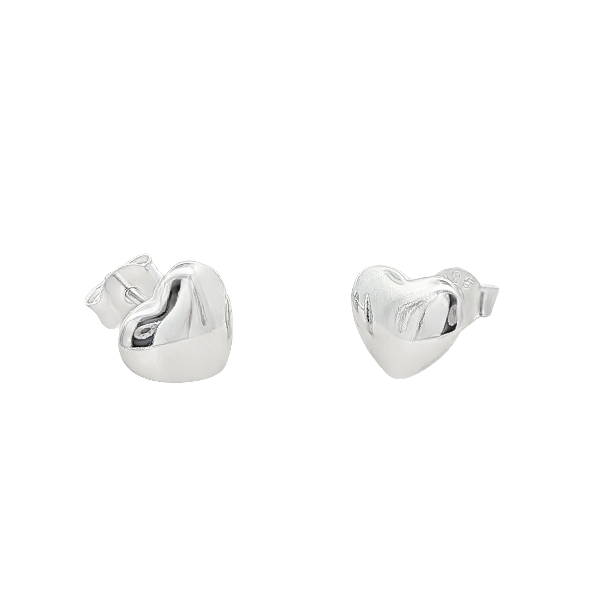 Silver Polished Heart Shape Earrings Gardiner Brothers