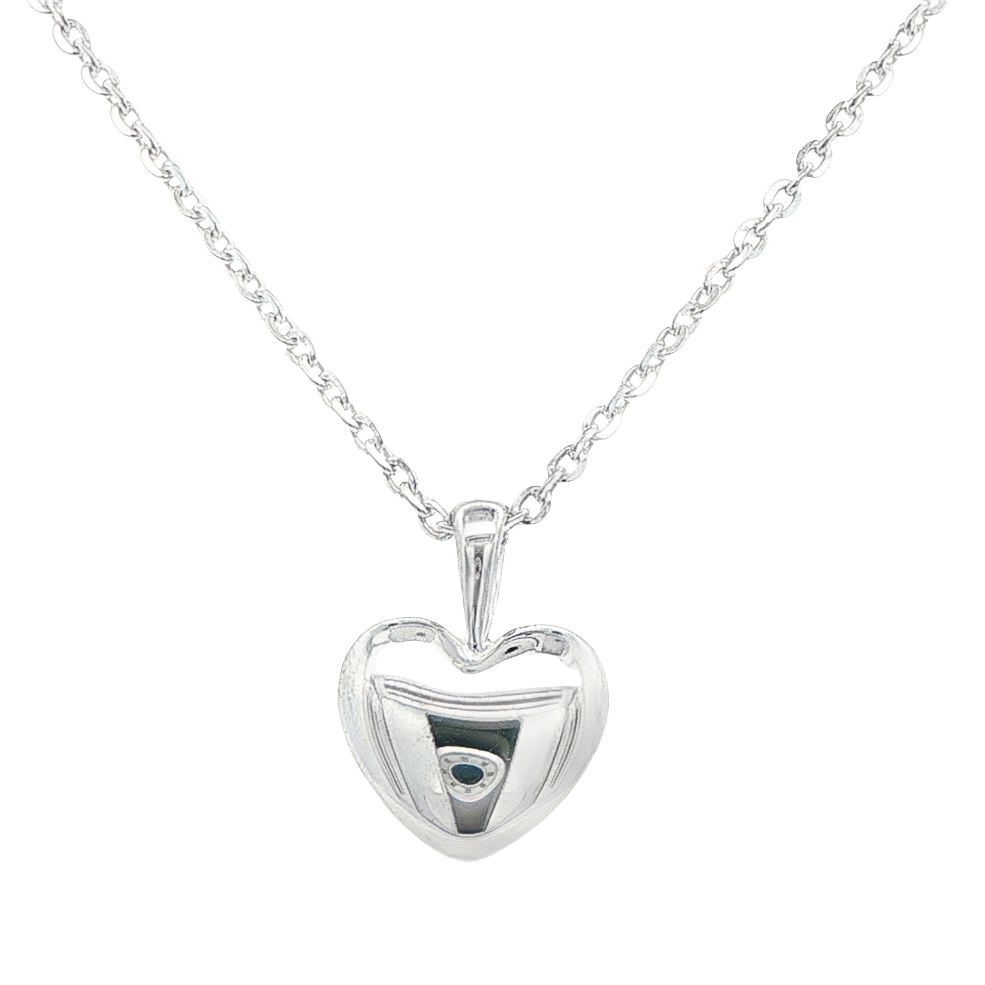 Silver Polished Heart Shape Pendant Gardiner Brothers