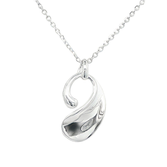 Silver Droplet Paddle Shape Pendant Gardiner Brothers