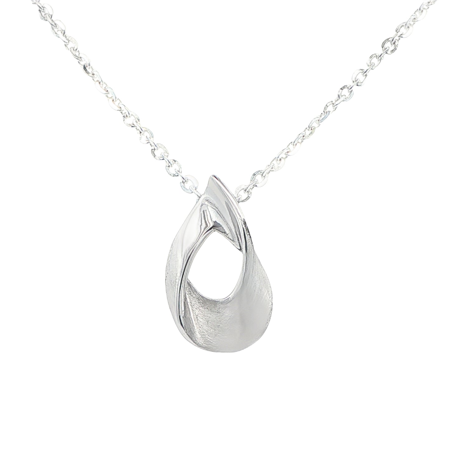 Silver Open TearDrop Shape Pendant Gardiner Brothers