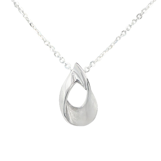 Silver Open TearDrop Shape Pendant Gardiner Brothers