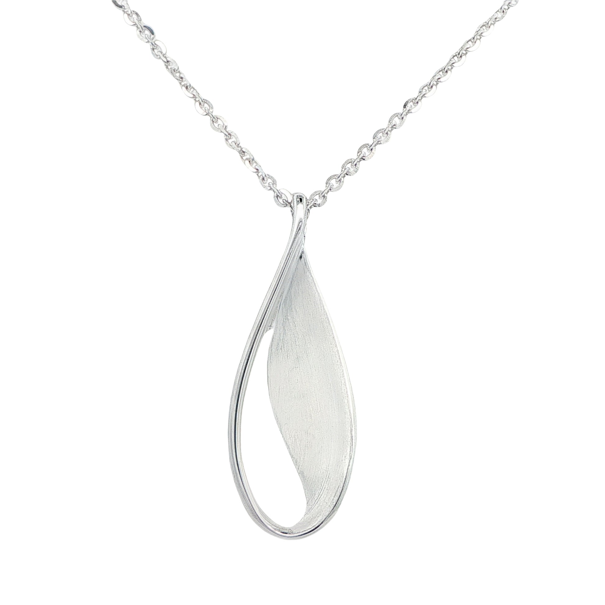 Silver Open TearDrop Shape Pendant Gardiner Brothers