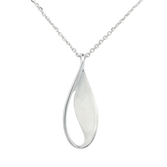Silver Open TearDrop Shape Pendant Gardiner Brothers