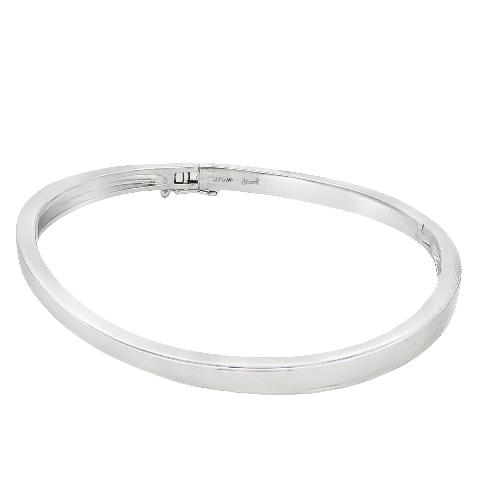 Silver 3mm Wavy Flat Profile Bangle Gardiner Brothers