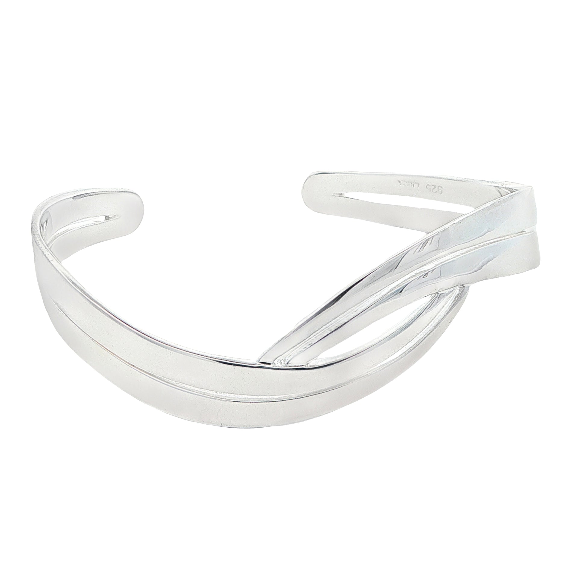 Silver Wavy Shape Cuff Bangle Gardiner Brothers