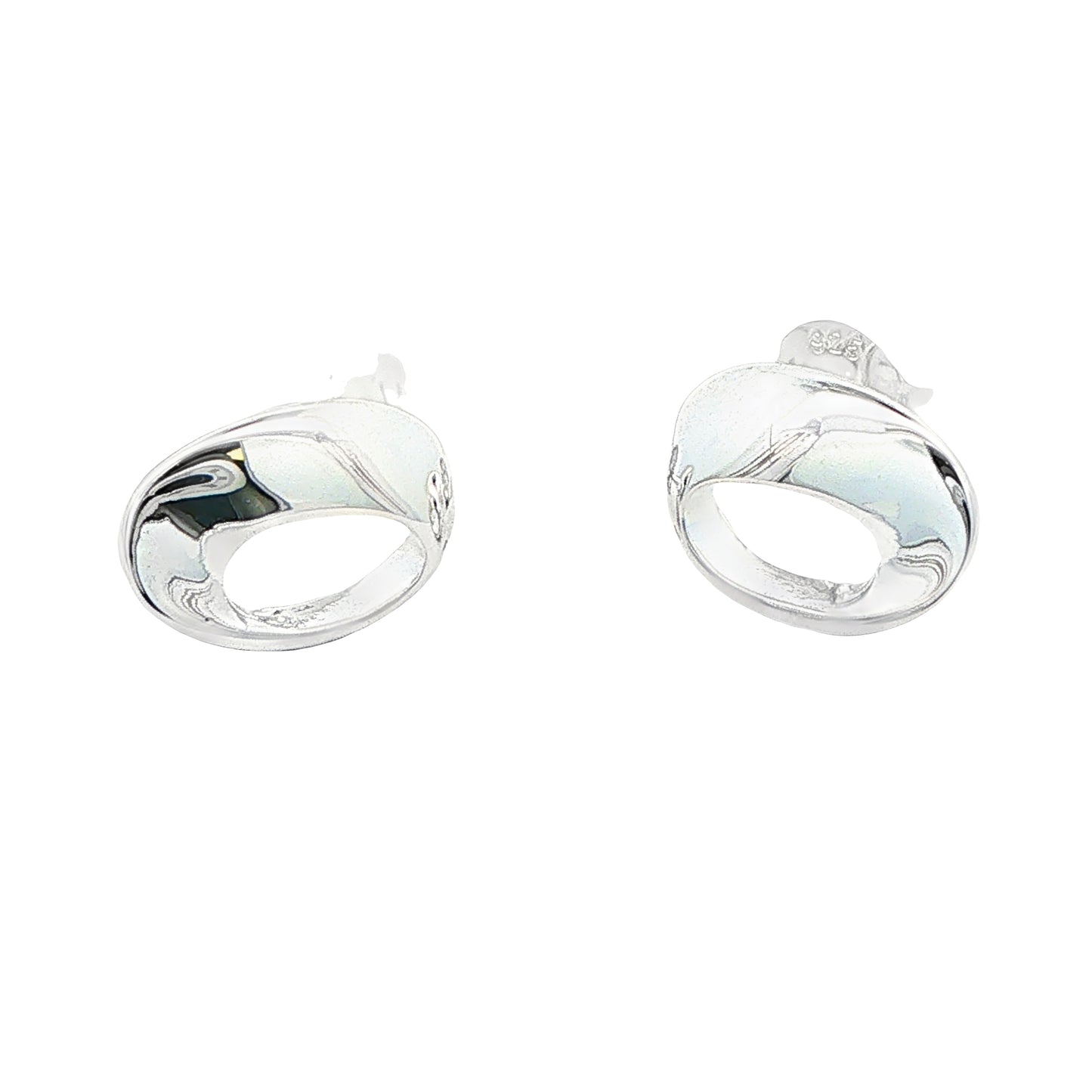 Silver Twisted Oval Shape Earrings Gardiner Brothers