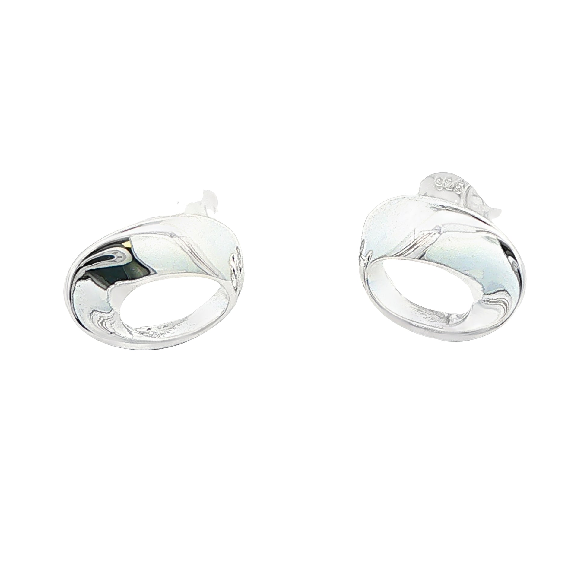 Silver Twisted Oval Shape Earrings Gardiner Brothers